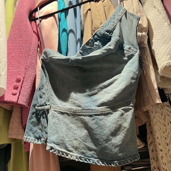 Zara denim asymmetrical top - Picture 9 of 14